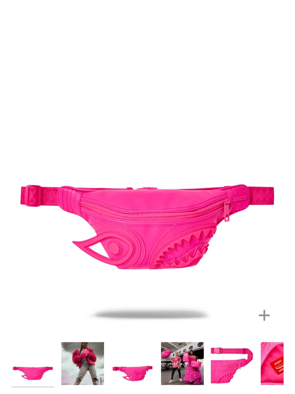 Sprayground Hot Pink Sculpted Shark Swim Belt Bag (FIRM PRICE)